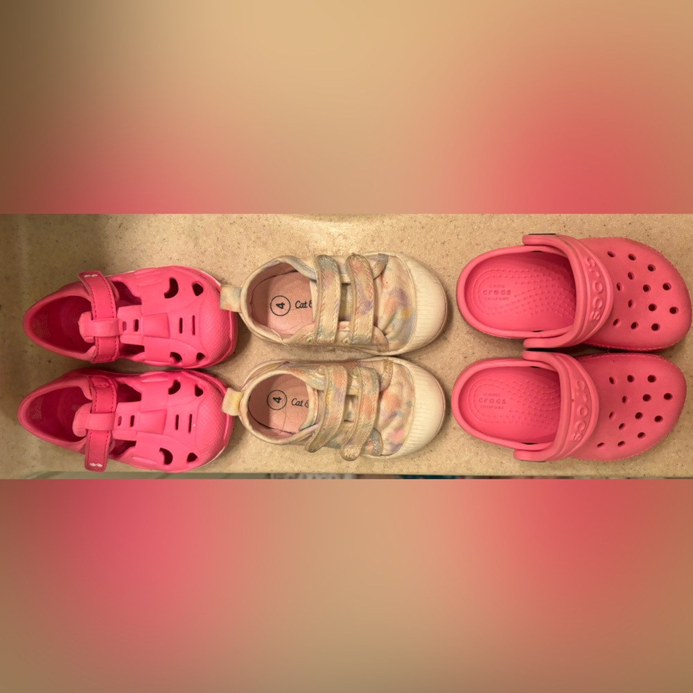 3 pairs of toddler girls shoes - size 4T